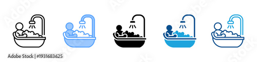 Bath icon multiple style and collection