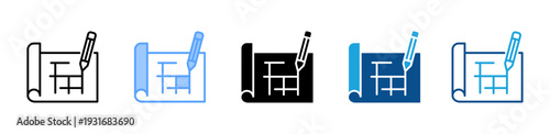 Blueprint icon multiple style and collection