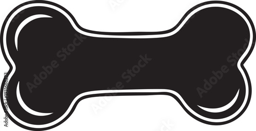 An illustration of a black bone with white outline on a white background.