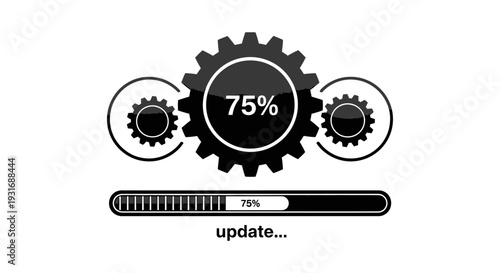 vector illustration of a set of gear symbols