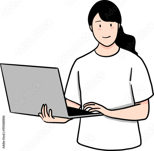 Female Digital Nomad Holding Notebook flag.png 