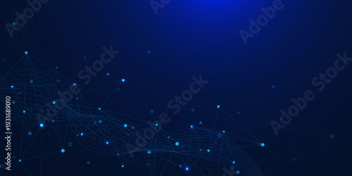 Abstract geometric background with futuristic plexus design. Big data visualization. Suitable for communication, network connection, science and technology. Vector