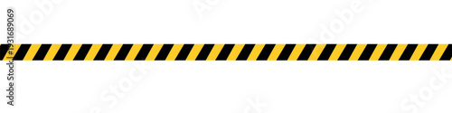 Seamless Yellow and Black Caution Tape for Construction Warning and Safety Barrier Sign Isolated on White