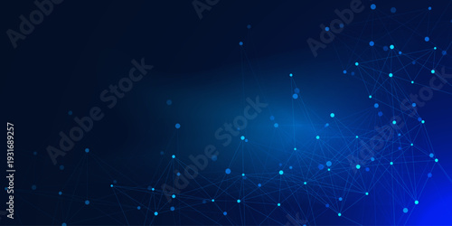Digital connecting dots and lines background. Glowing plexus design. Big data visualization, science and technology concept. Vector