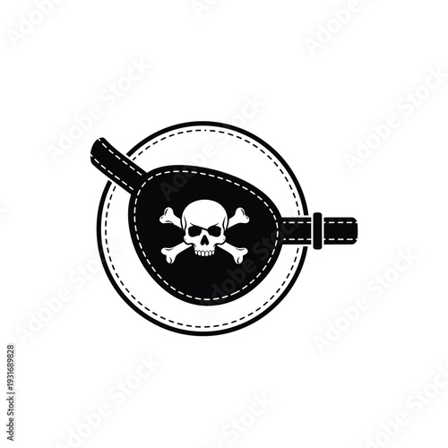 Vector illustration black and white illustration of a poisonous substance container with skull and crossbones