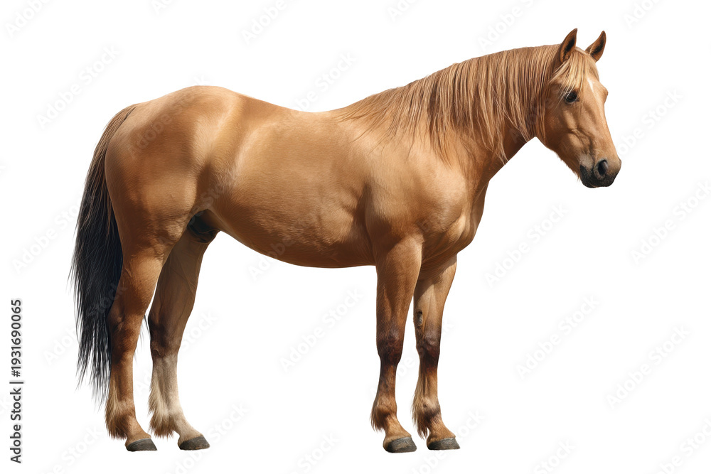 Fototapeta premium American Quarter Horse Isolated Transparent Background