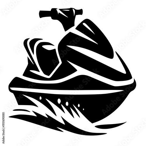 Vector illustration of a jet ski , silhouette of a jet ski 