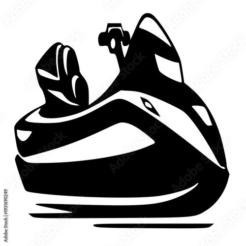 iron isolated on white background , vector illustration of a jet ski , silhouette of a jet ski 