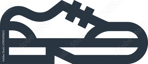 Vector illustration of a single footwear shoe from side viewpoint.