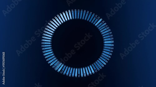 Futuristic Blue Ring Data Loading Circle Graphic Background
