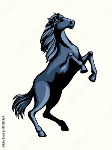 Vector drawing. Man on the horse