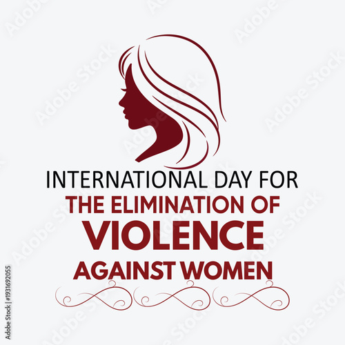 International Day for the Elimination of Violence Against Women Poster with Female Silhouette
