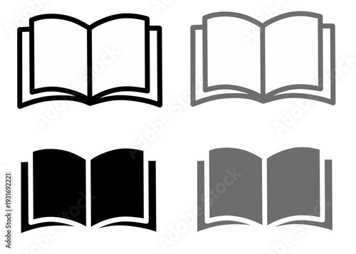 Set of open book. Vector illustration of open book icon set