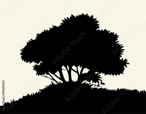 Vector drawing. Big green bushes