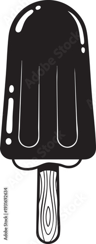 An illustration of a frozen treat on a stick against a white background