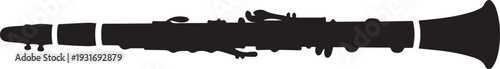 Side View Clarinet Silhouettes with Flared Bell Music Icon