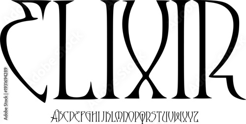 ELIXIR Elegant High-Contrast Display Font Alphabet – Luxury Modern Serif Font Type with Dramatic Thin Thick Strokes, Refined Typography Meaning for Fashion Branding,and Premium Graphic Design Projects
