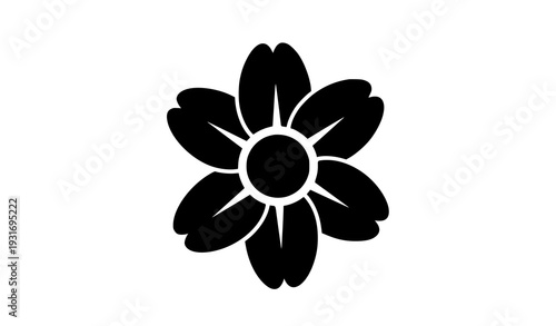 Flower icon in Flat style-isolated black and white vactor