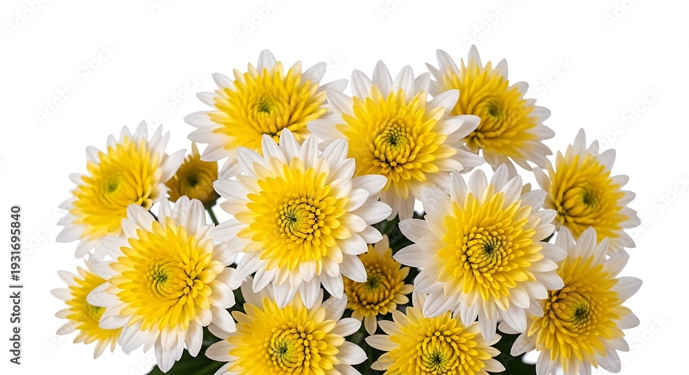 Fototapeta premium Yellow chrysanthemums with transparent background