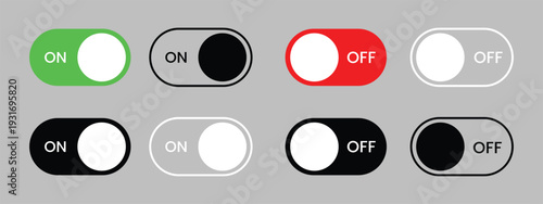 On off toggle switch buttons vector