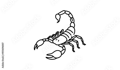 Minimal Scorpion Line Art Vector Illustration