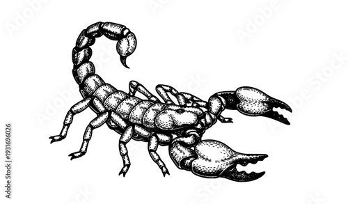 Vintage Engraved Scorpion Illustration Vector