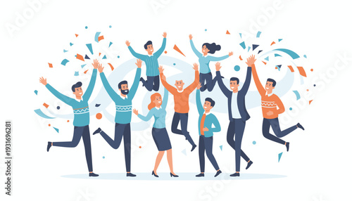 Dynamic Diverse Team Celebrating Major Business Success, Project Completion, and Strategic Wins