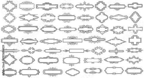 Collection of various ornate and simple frame designs for decoration and organization.