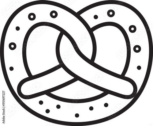 A detailed illustration of a pretzel with salt on its surface
