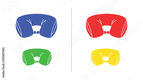 Color-coded abstract shapes resembling stylized shoe soles or anatomical structures