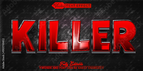  Killer Dangerous Threat Dark Crime Vector Fully Editable Smart Object Text Effect