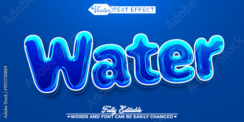  Water Liquid Fresh Flow Ocean Nature Vector Fully Editable Smart Object Text Effect