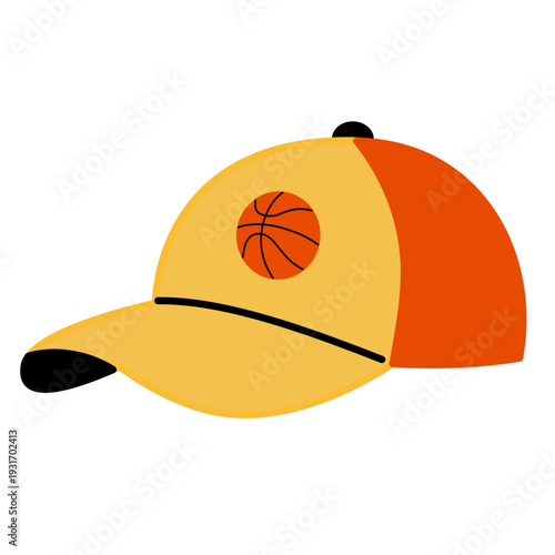 Sports Cap in Flat Style for Basketball Theme