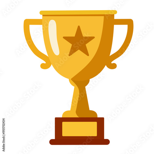 Trophy Cup in Flat Style for Basketball Championship