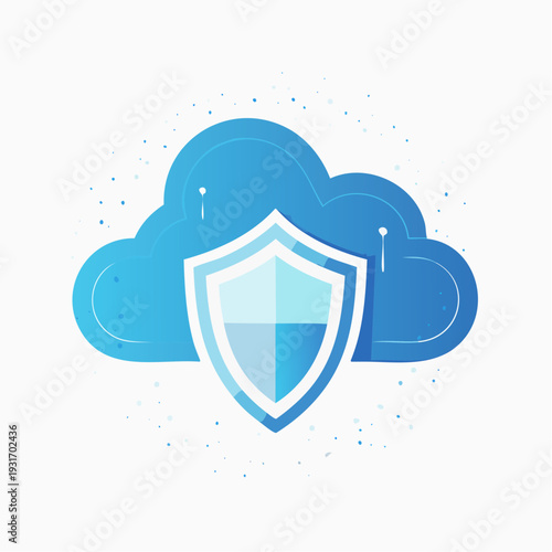 Robust cloud computing security concept with a protective shield safeguarding digital data and online information
