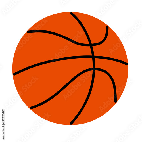 Basketball Ball in Flat Style for Sports Game Design