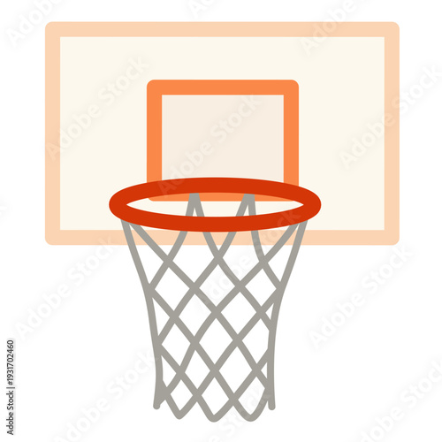 Basketball Hoop in Flat Style for Court Game