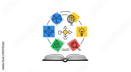 Education and learning concept with icons.