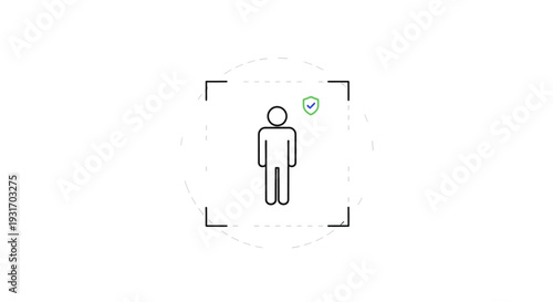 A person icon within a camera frame.