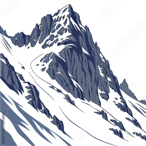 Altitude frozen mountain cliff snow