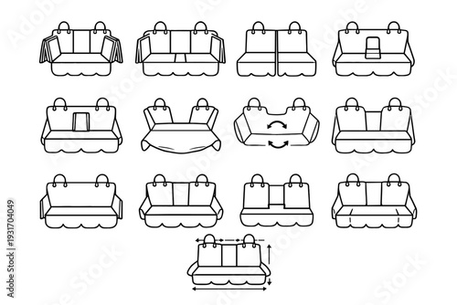 Span pet armrest vector dual icon cover orientation side seat four access