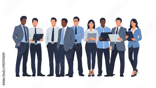 Professionals collaborating in a modern business setting