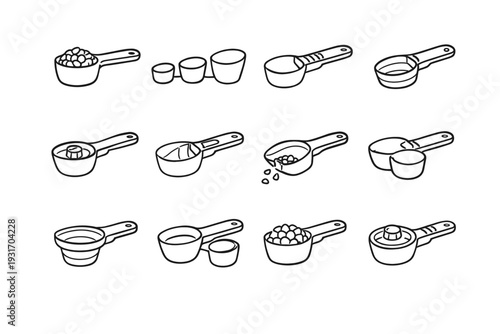 Simple adaptability vector variant scoop outline food medium icon pet utility clean