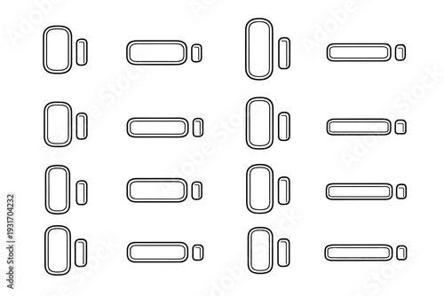 Vector window surface mounting casing plate proportions plastic sensor smart slim icon