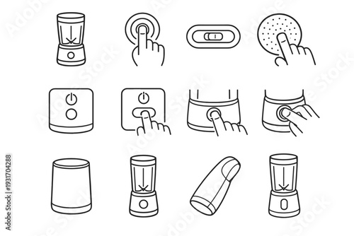 Vector icon smooth activation blender icons surface cordless simple usability design operation