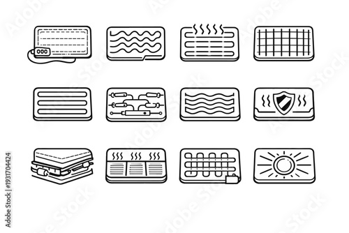 Grid balanced heating uniform icon wire structure safe interior pad vector smart