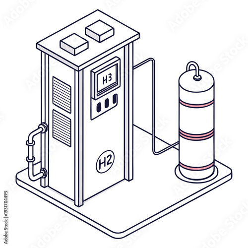 Hydrogen fueling station with cylinder industrial system