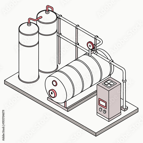 Industrial hydrogen transport system with connected tanks and control unit