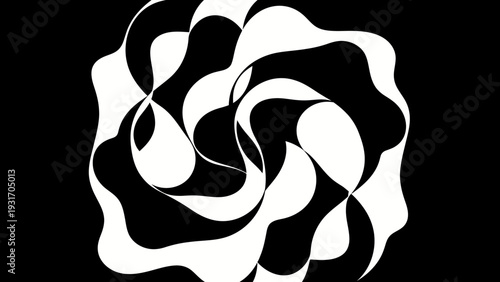 Abstract Black and White Swirls Optical Illusion