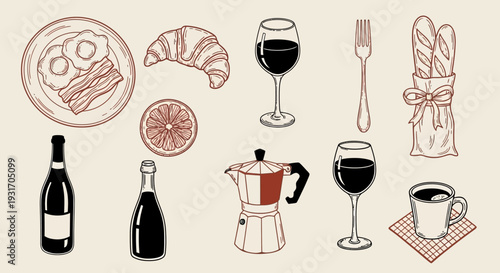 A delightful breakfast and brunch spread with pastries drinks and fruit